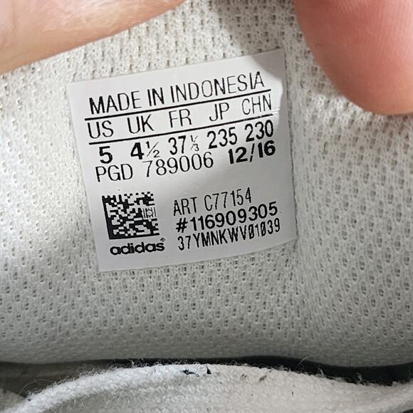 Sz 5 Youth Fit 6.5Women's Adidas Superstar 010791 White Black Leather Sneakers - Picture 7 of 8